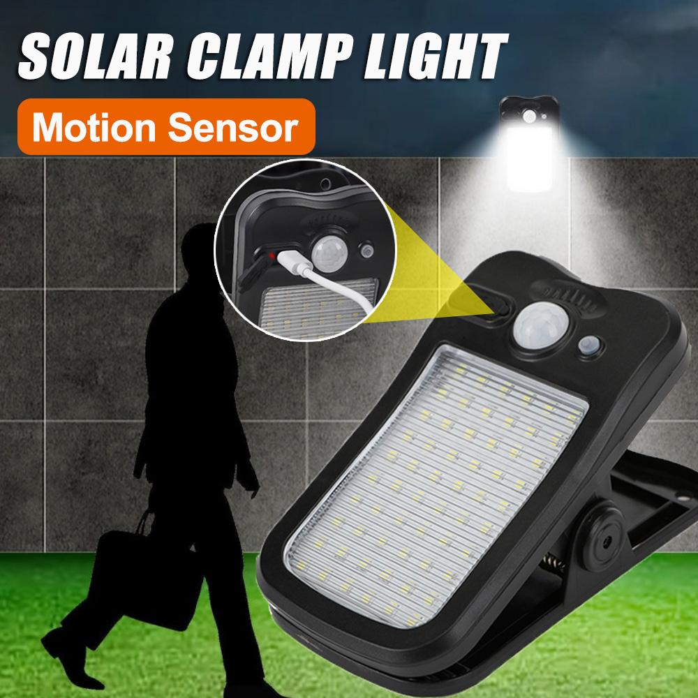 Clip-on LED Solarleuchte Smart Human Induction Outdoor Gartenleuchte Wasserdichte Außenlampe für Zelt Garage Hof Hohe Helligkeit