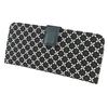 [Inden-ya] Inden Long Wallet with Coin Purse, Thin Deerskin Leather, Soft, Shippo Pattern, Black with Black Lacquer and White Chintz, 8804