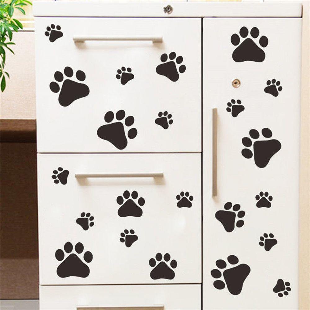 22Pcs/set Children's Room Cartoon Removable Home Mural Cat Dog Paws Wall Stickers Refrigerator Decal