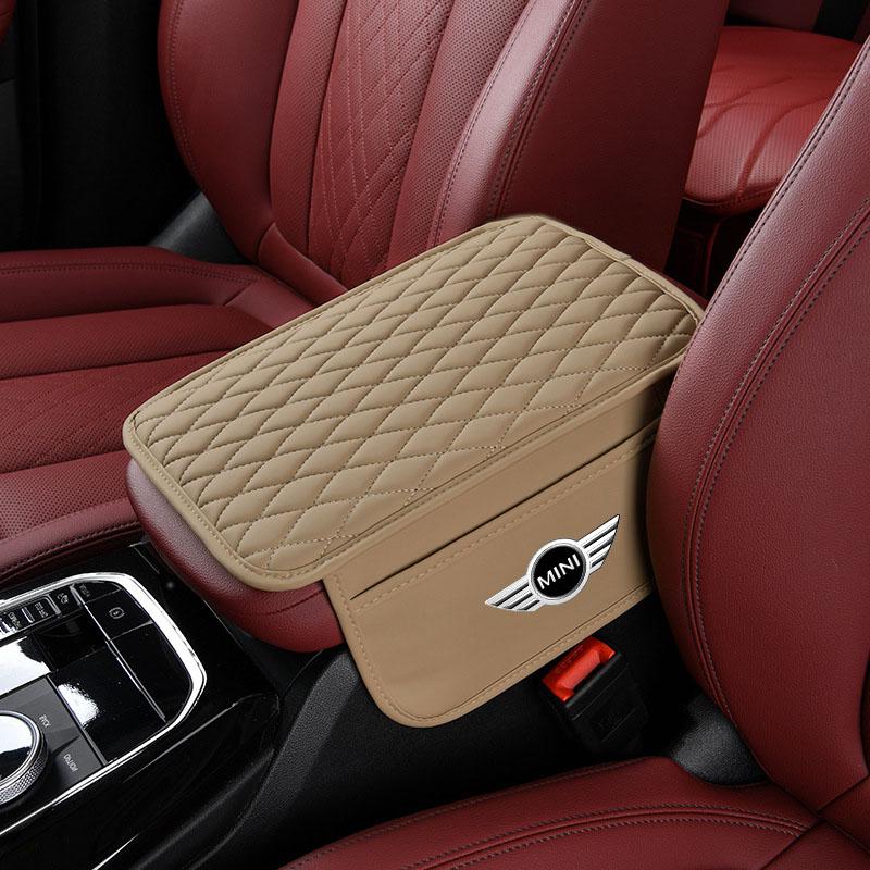 1 Stück Leder Auto Mittelkonsolen Auto Armlehnenkissen mit Aufbewahrung Autostyling Für Mini Cooper One S Clubman R50 R53 R56 R60 F55 F56 R57 R58 R59