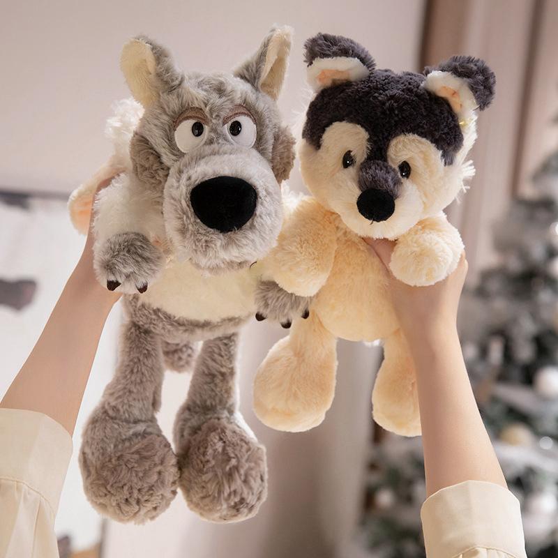 Lupo Peluche Carino in Abiti da Pecora Pinguino con Cappello Gorillino Adorabile Animali di Peluche Husky per Bambini Adolescenti Amanti degli Animali