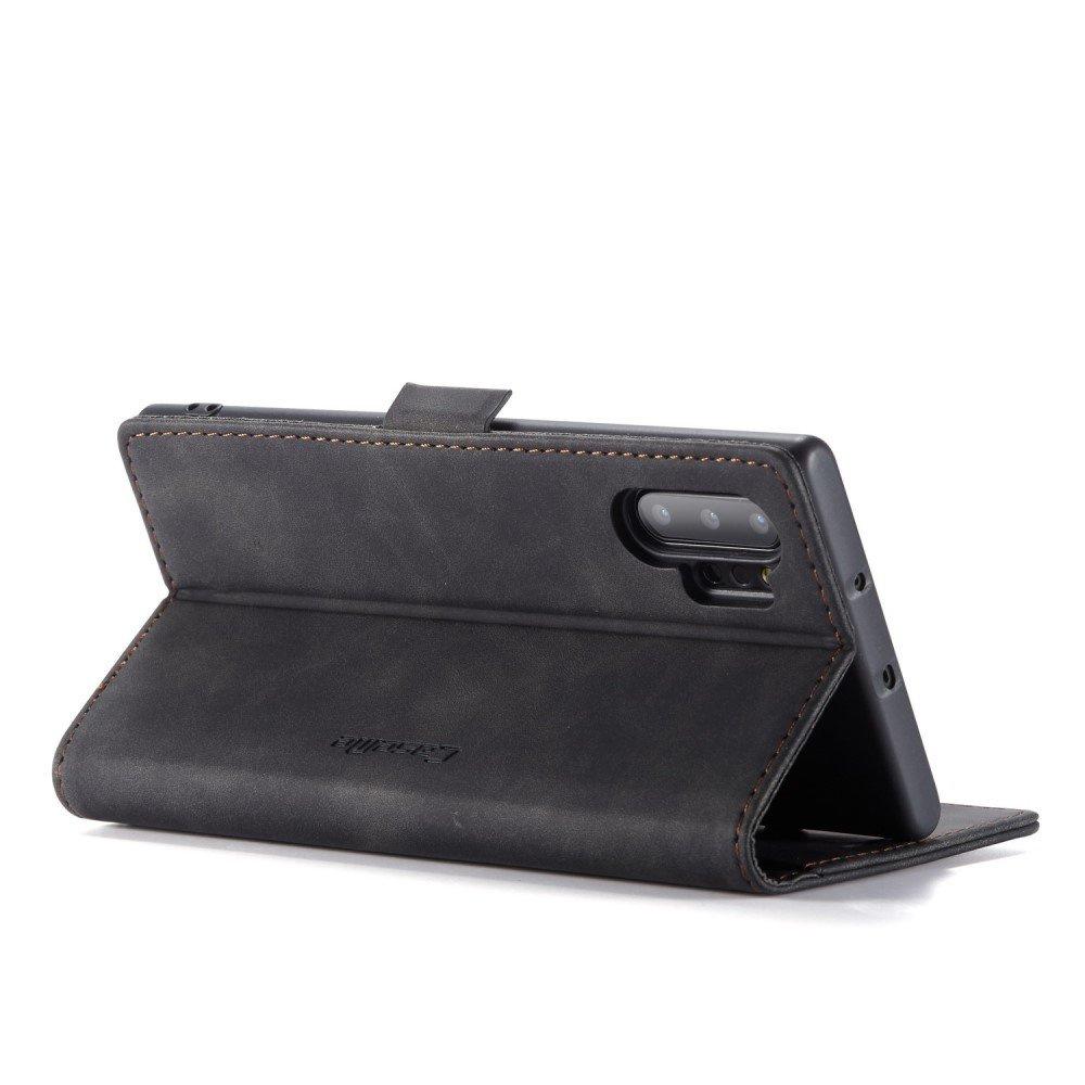 CASEME Case for Samsung Galaxy Note 10 Plus/5G, Leather Wallet Case, Black