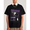 His-and-hers Matching Short Sleeve T-Shirt Black Universe Big Bang Graphic Print With Saturn And Cosmic Design For Casual Wear And Science Enthusiasts