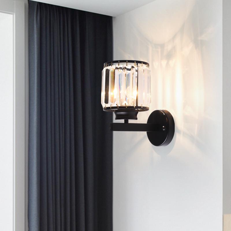 American Modern Crystal Wall Lamp - Elegant Bedroom and Living Room Lighting Fixture