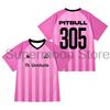 Pitbull Mr Worldwide 305 Maillot Rose I'm Back Tour 2026 T-shirt Col en V Manches Courtes Tee Femmes Hommes Vêtements d'extérieur Streetwear Hauts