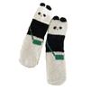 1/5 Par Sovstrumpor Tecknad Panda Design Förtjockad Korallfleece Varma Vinterstrumpor Mellanhöga Golvstrumpor