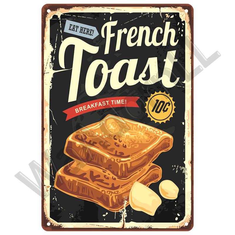 Vintage Wall Posters Plaque Painting Art Decor Accessories Retro Diner Tin Sign Poster Metal Sign Decorative Wall Plate Kitchen