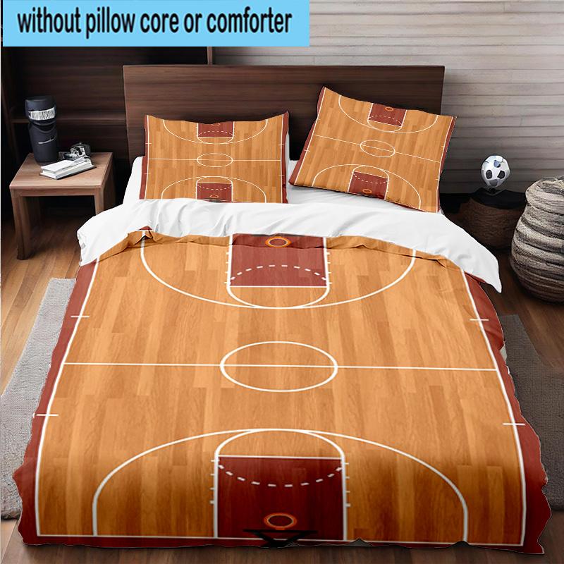 3PCS Basketball On Fire And Ice 3pcs Bedding,Including 3PCS Duvet Cover And 2pcs Pillowcases Perfect for Christmas,Ideal for Bedroom, Dormitory
