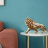 Golden Lion King Resin Statue Animal Sculpture Art Home Offi Desktop Decoration Living Room Shelf Decor Gift for Men