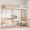 High Bed with Desk & Chairs 90x200 Cm Solid Pine Wood