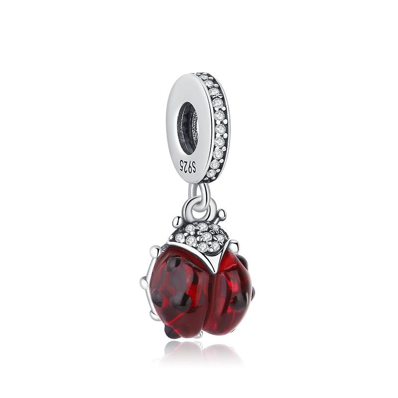 Original 925 Silver Charm Bead Love Dog Cat Paw Panda Firefly Pendant Charms Fit Bracelets Necklaces Women Jewelry
