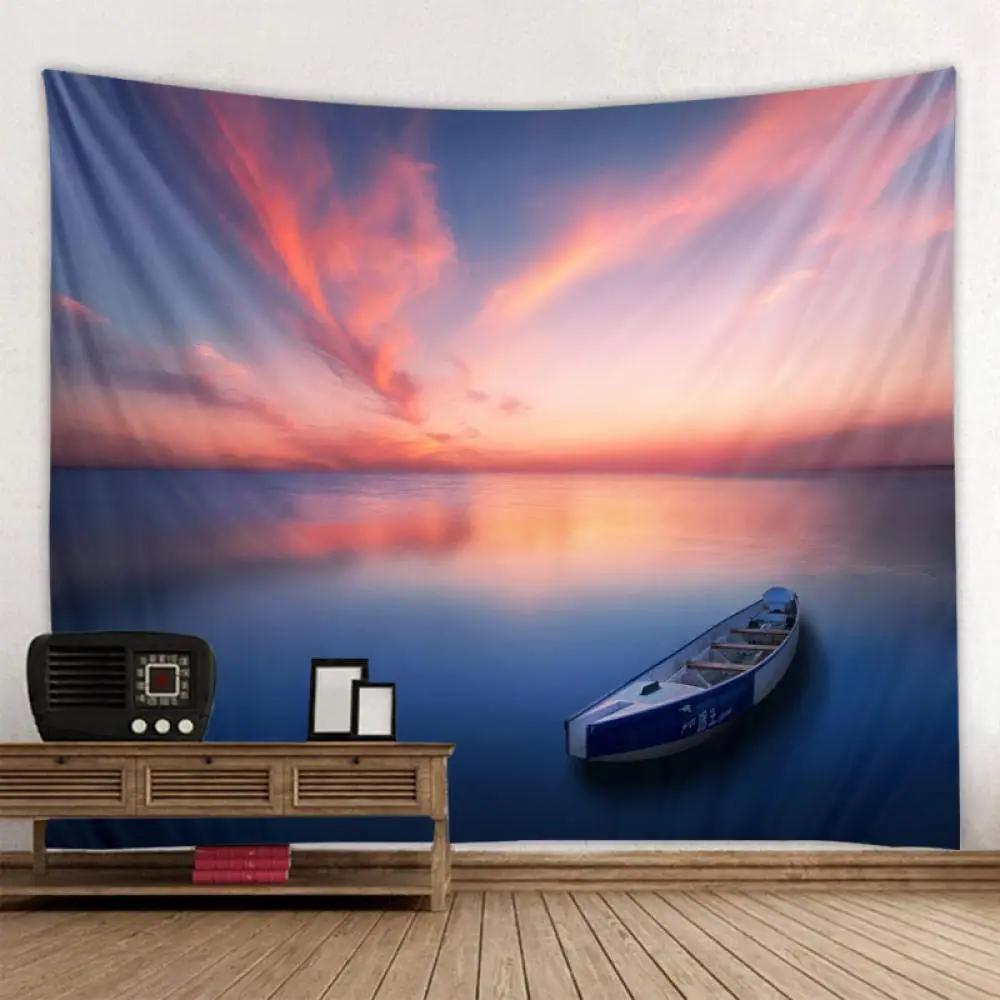 Zonsondergang Landschap Wandkleed Strand Wandkleed Palmboom Wandkleed voor Kinderen Jongens Meisjes Tieners Decor Muurdecoratie voor Slaapkamer Woonkamer
