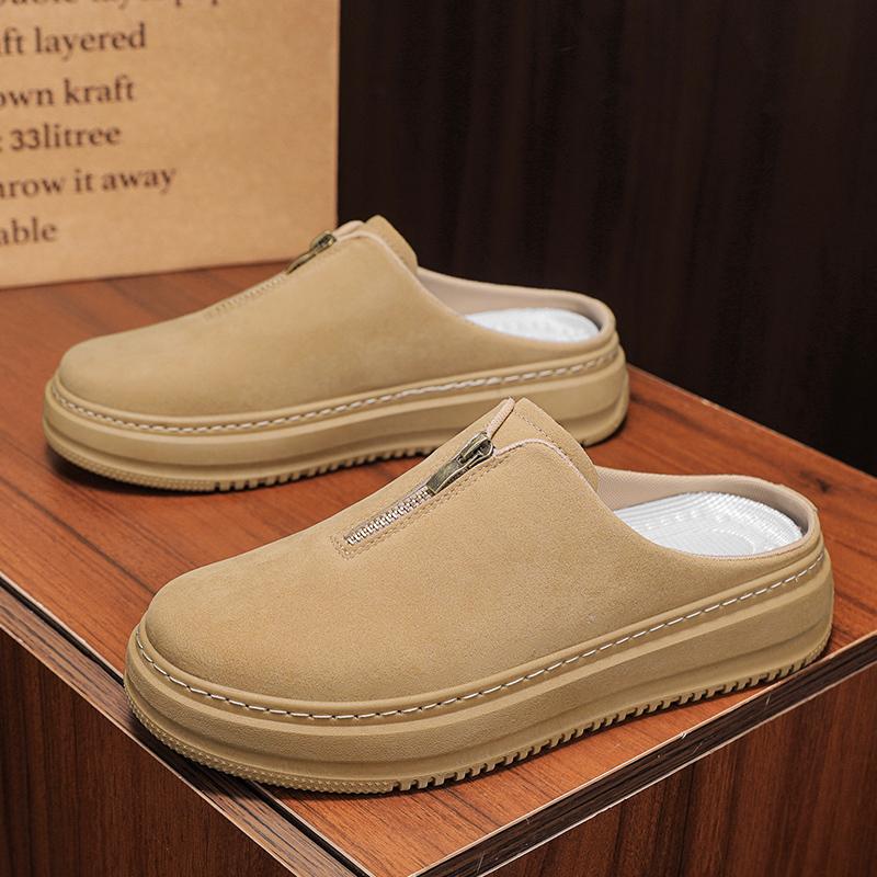 New Arrival Men'S Outdoor Soft Mule Slippers With Non-Slip Sole, Half-Drag Design, Comfortable Walking Shoes For Casual Lazy Wea