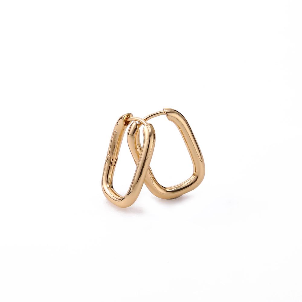 Trendy Copper U-Shaped Ear Clip Earrings: Hip Hop Punk Style Ear Cuffs for Women