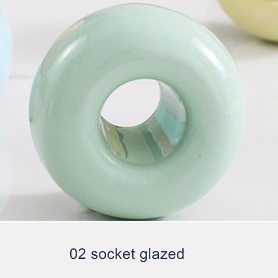 2 Pcs Toothbrush Holders Smooth Japanese Style Ceramics Round Solid Color Toothbrush Bases Bathroom Countertops Toothbrush Storage Stand