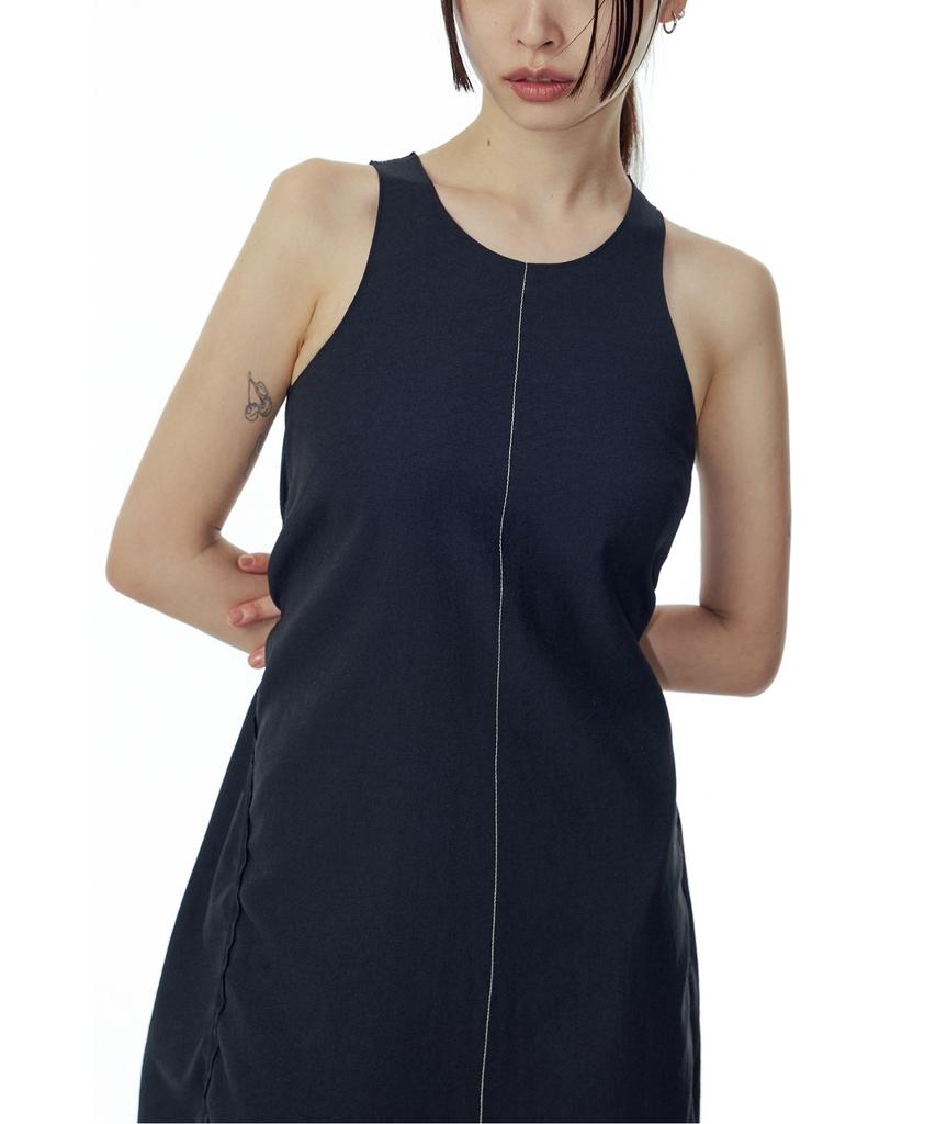 Recorde Back Panel Drawstring Dress_Rqdam23531Bkx
