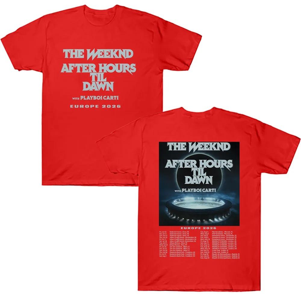 The Weeknd After Hours Til Dawn 2026 Europe Tour Unisex Graphic TShirt with Playboi Carti City List Women And Men Tshirt