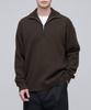 Relaxed Ribbed Half Zip Knit [Brown]