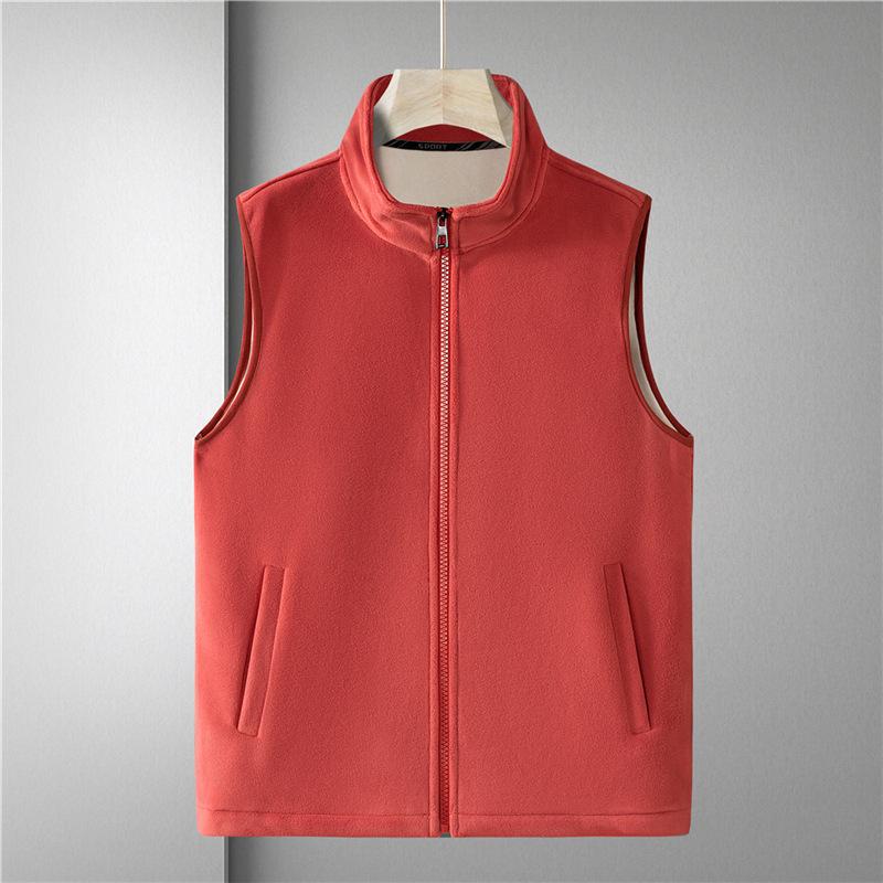 Plush Plush Thickened Large Size Vest for Men's Autumn and Winter Olympic Fleece New Stand Collar Vest Casual Horse Clip Vest Jacket
