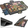 Mesa plegable portátil para rompecabezas con soporte y 6 cajones para clasificar rompecabezas