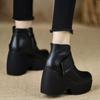Women's Ankle Boots Autumn Vintage Fashion Platform Short Boots Outdoor Non Slip Wear-resistant Wedge Shoes