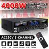 AV555BT 4000W 5kanálový zosilňovač domáceho kina 12V bluetooth domáci výkonový zosilňovač Audio Stereo zosilňovač FM USB SD 3Mic s diaľkovým ovládaním