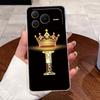 Crystal Diamond Letter Crown Couple Phone Case For Honor Power2 Transparent TPU Shockproof Soft Casing For Honor Power2 Shell