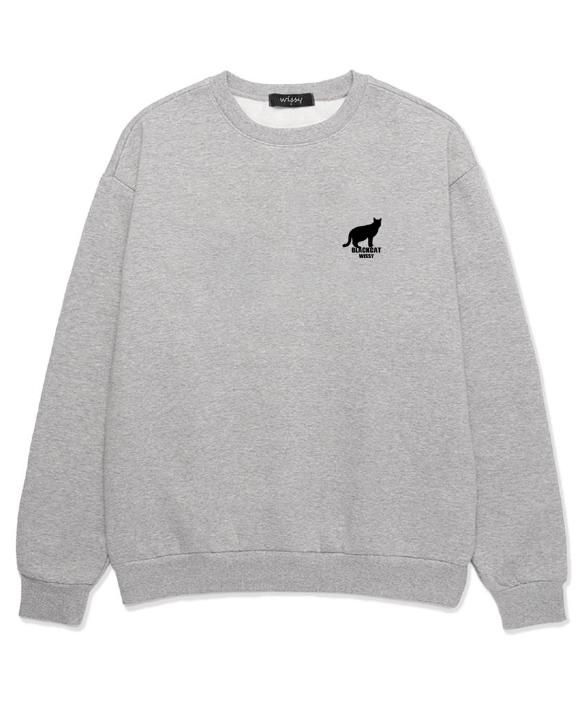 Wissi Black Cat Sweatshirt (Wls022) Melange Grey (Type A)
