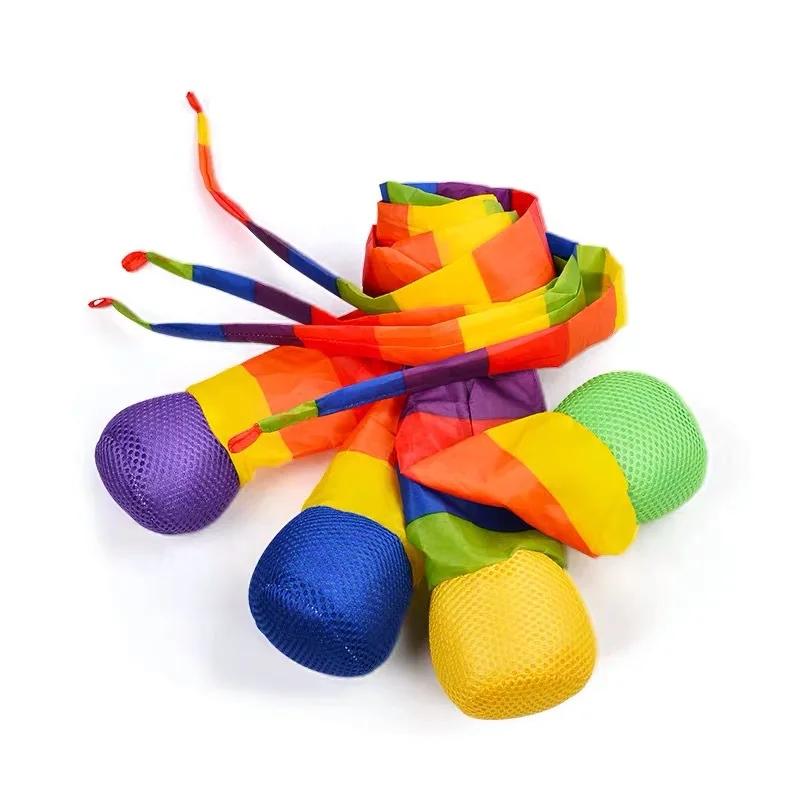 Regenbogenschwanzball, umweltfreundlicher Stoff, Sandsack, Meteorball, sicherer Fangschwanz, weicher Ball, Kindergarten, Schule, sensorisches Training, Kinderspielzeug