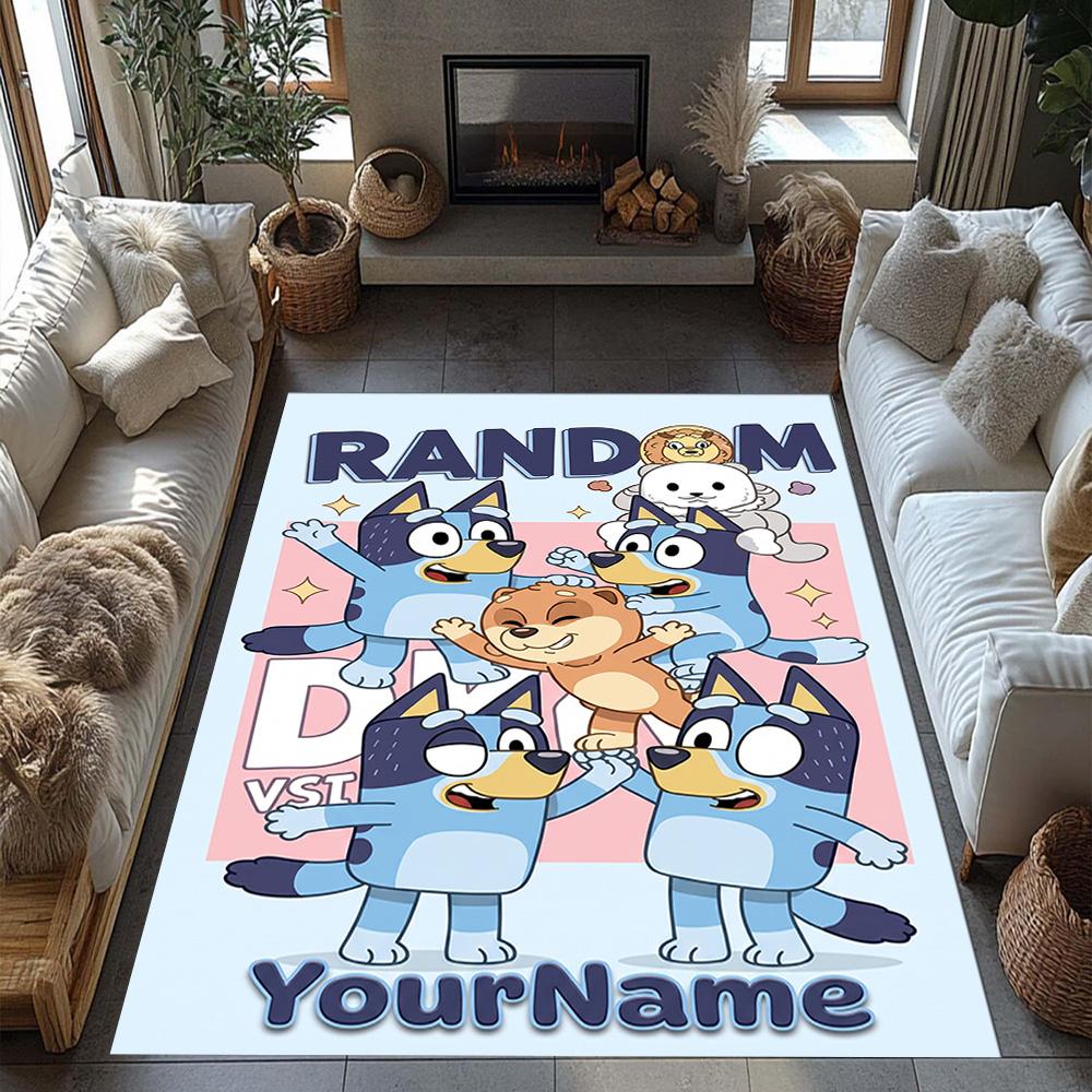 Bluey 18 Personalized Name Floor Rug Office Rug Design for Decorate Room Outdoor Dormitory Dining Room Anti-slip Rug Decorate Offices