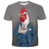 Summer Personality Animal Chicken Cool Image Men'S T-Shirt 3d Hd Printing Comfortable Large Profile O-Collar Short-Sleeved Shirt