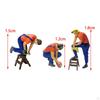 1/87 People Figure Durable Railroad Micro Landscape workers Statue Photo Props