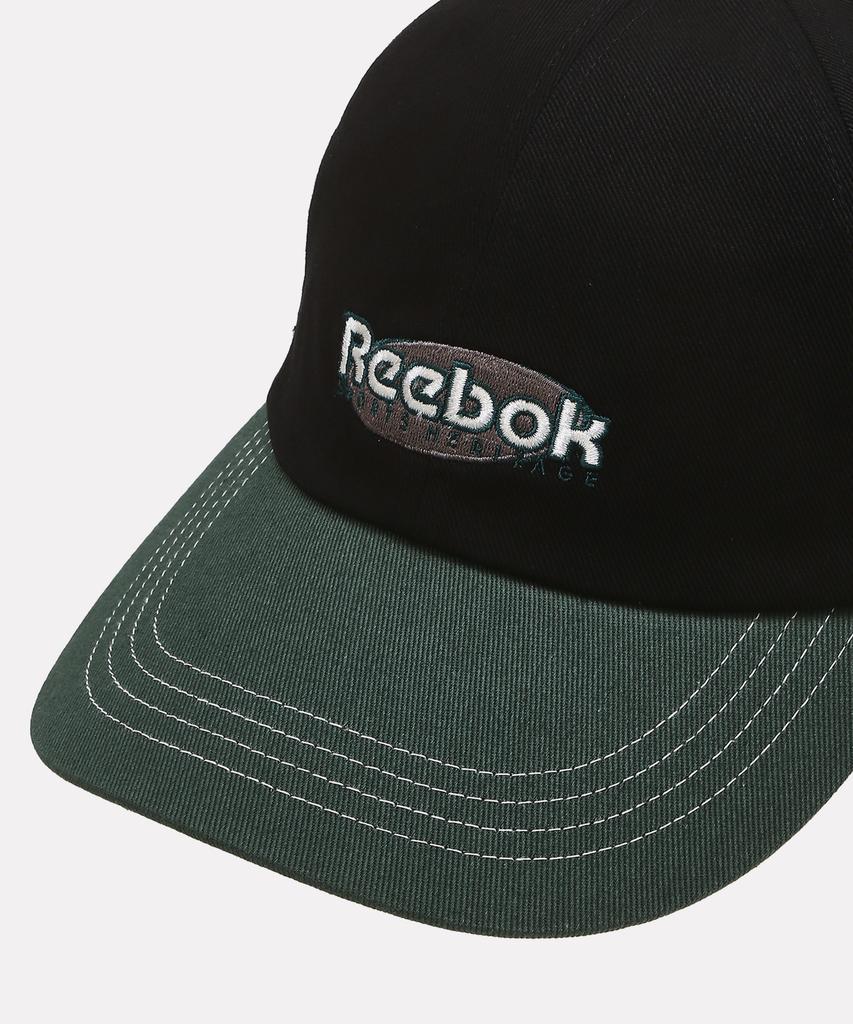 REEBOK Two-Tone Logo Ball Cap - Black:Green