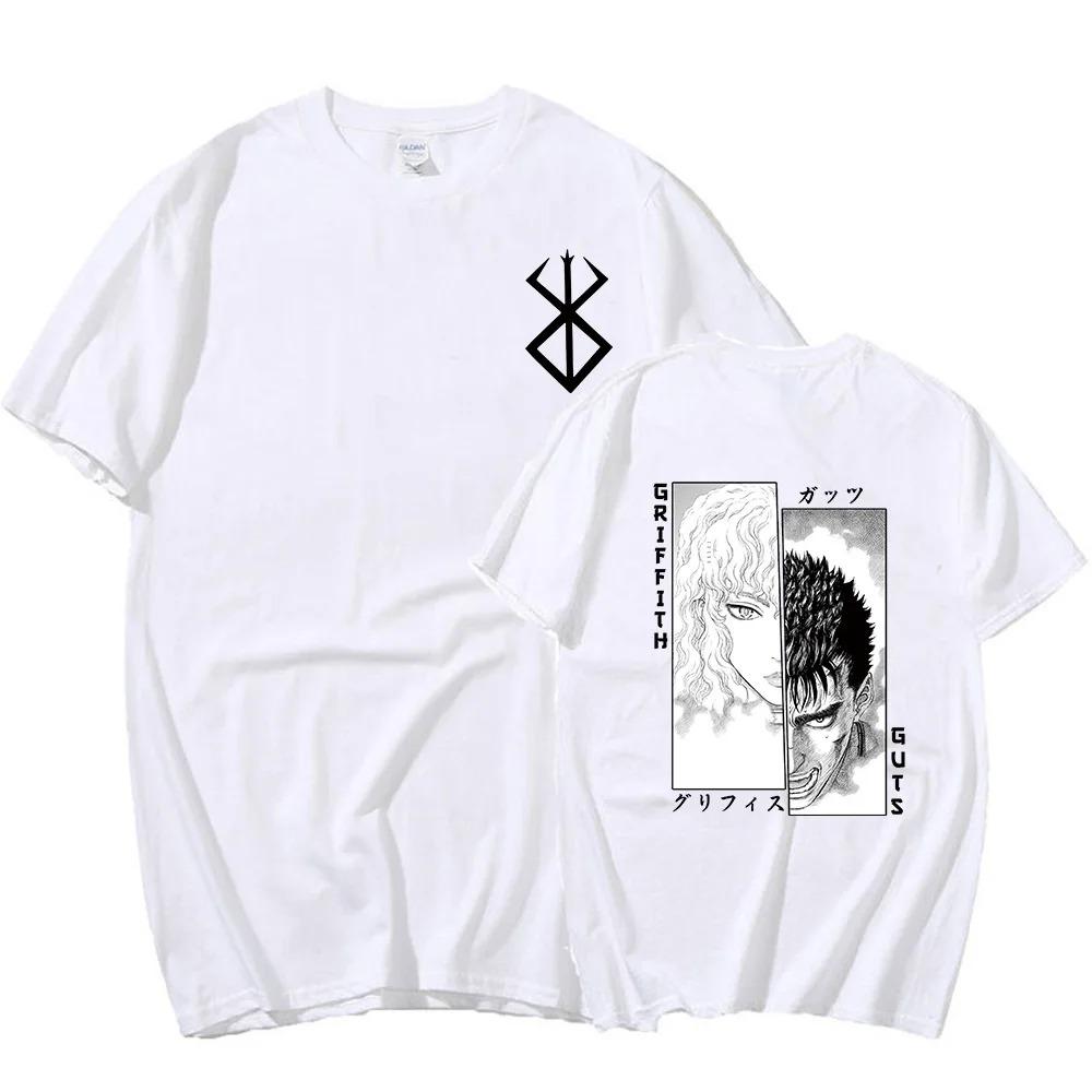 Japan Classic Hot-blooded Aneme Berserk Guts Griffith Graphic Print T-shirt Men Women Loose Casual Cotton Oversized Streetwear Fashion Summer New Tee