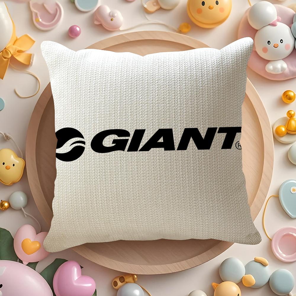 G-Giant Bicycle Cushion Cover Natural Linen Organic Fabric Double-Sided Printing Sofa Home Decor Gift Pillow Cover