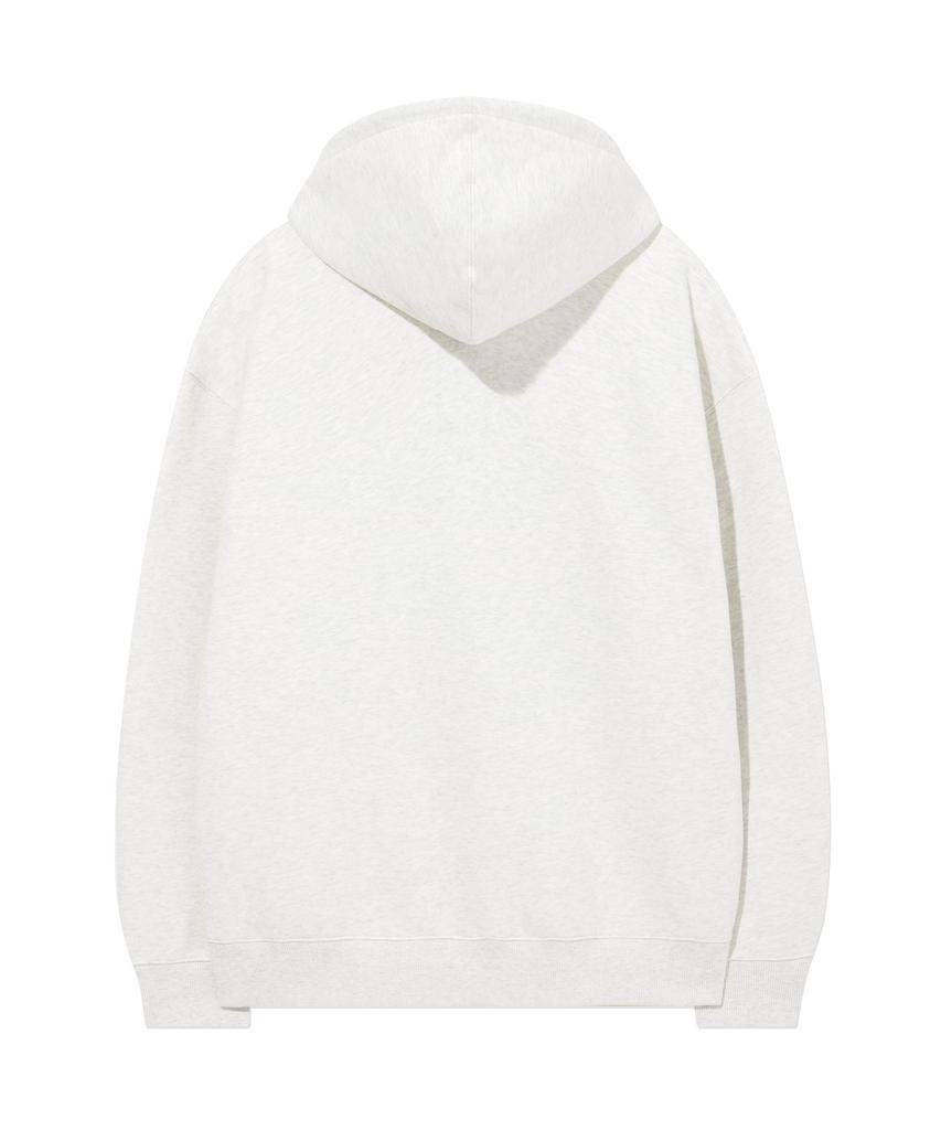COVERNAT Authentic Logo Zip-Up Hoodie Oatmeal