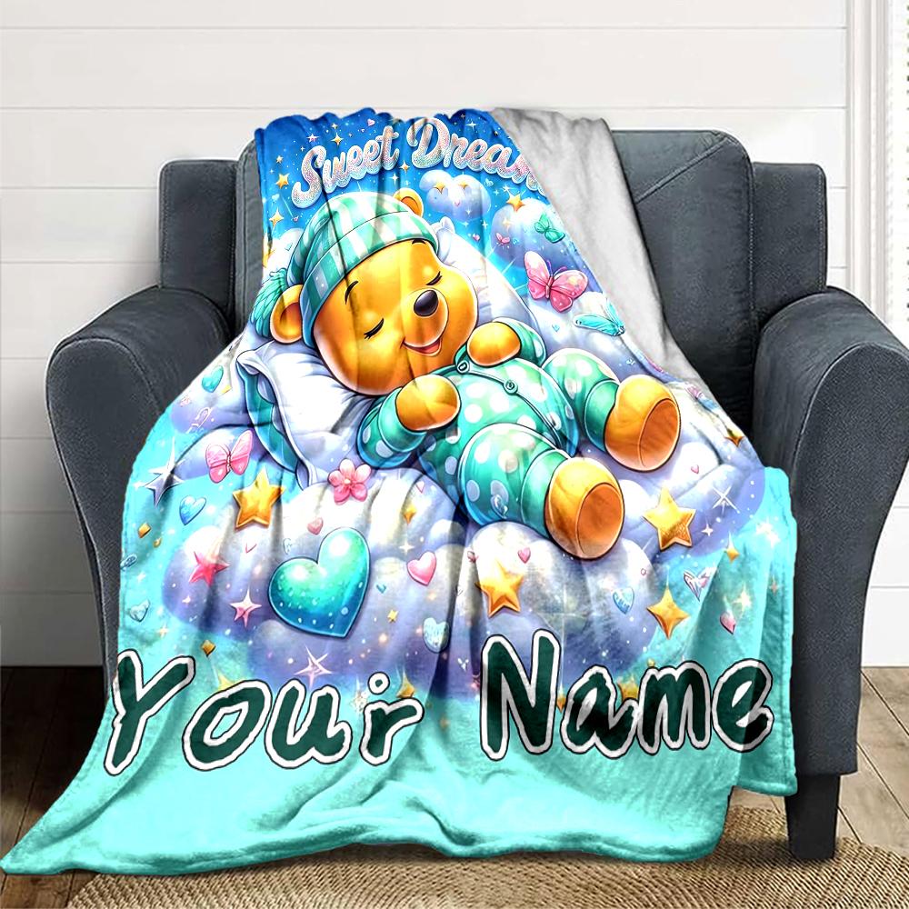 Custom Name "Space Adventure Winnie" Blanket for Couch & Bed, Plush Cozy Fuzzy Blanket Super Soft & Warm Blankets for Fall and Winter. 0908427