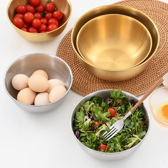 Yousheng Stainless Steel Salad Bowl with Scale Multifunctional Thickened Cereal Bowl BPA-Free Reusable Noodle Rice Food Bowl Reusable Soup Basin