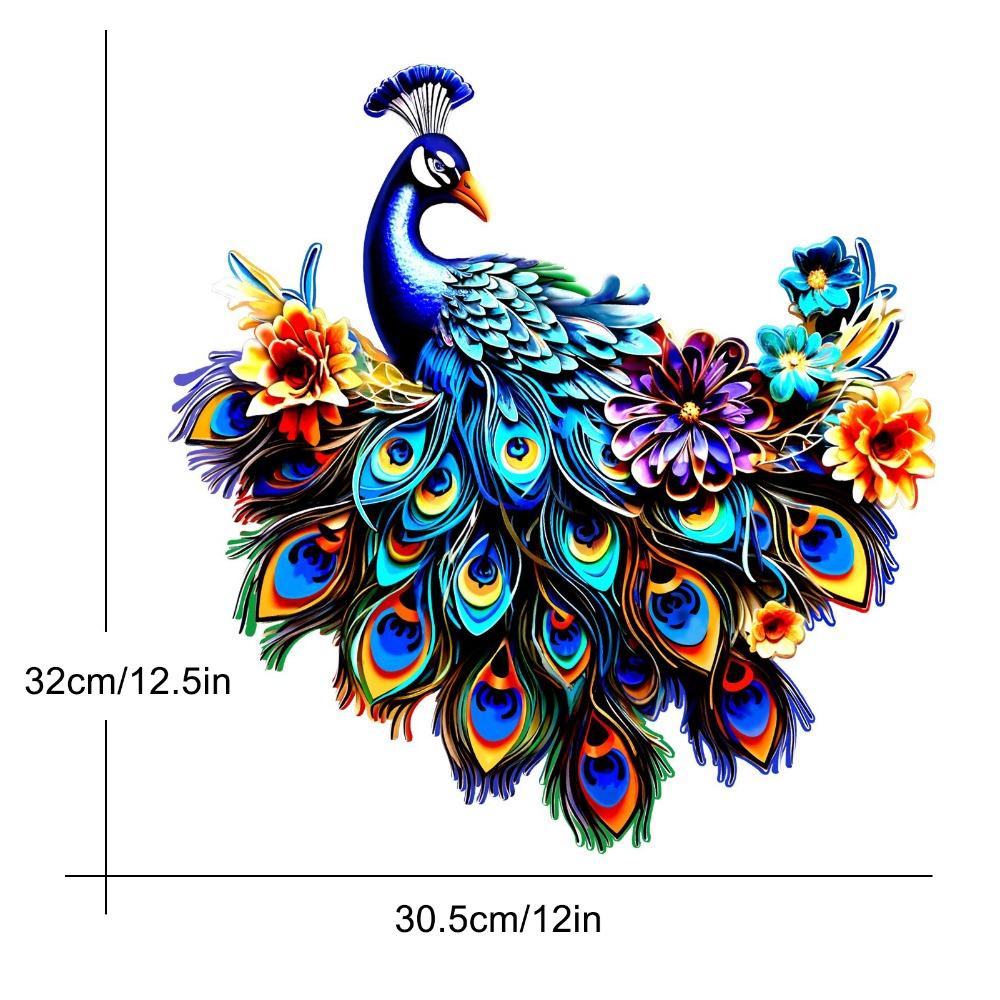 Metal Iron Metal Wall Decor Blue 12 Inch Peacock Wall Art Garden Decoration Sculpture Style Iron Wall Decor Outdoor Wall Decor