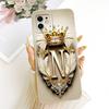 6,1'' Para Capa de iPhone 11 Silicone Moda Coroa Luxo Letras A-Z Padrão Plano 2D Carcaça Macia Para A2221 A2111 A2223 Capa