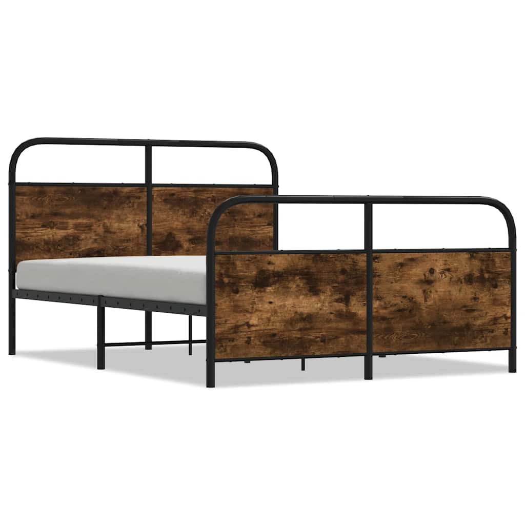 Bed Frame without Mattress 120 x 200 cm Smoked Oak Wood Based Material