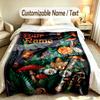 Witchcraft Theme Custom Blanket Personalized Name & Text Customized Soft Warm Throw Blanket Home Decor