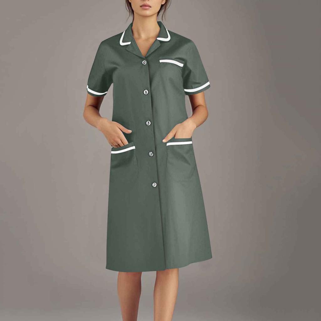 Women's Fashionable Workwear: Short-Sleeve Casual Dress