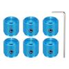 Uxcell Aluminum Potentiometer Universal Volume Tone Control Knob with Arrow Indicator for Blue 6-Piece Knob, 1/4" (6mm) Guitar, 1/2"