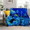 3D Unterwasserwelt Meeresboden Cartoon Decke, Weiche Überwurfdecke für Zuhause Schlafzimmer Bett Sofa Picknick Reisen Büro Überdecke Kinder