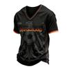 Klassisches V-Ausschnitt-T-Shirt für Herren mit kurzen Ärmeln, Football-Grafik und Deutschland-Print, geeignet für Freizeitkleidung und sportliche Aktivitäten