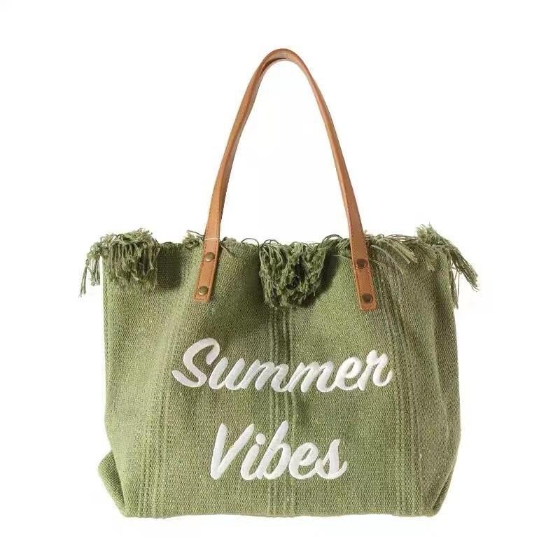 Handbag Simple Beach Bag Travel Bag Tassel Tote Bag Large Capacity One Shoulder Bag Tide