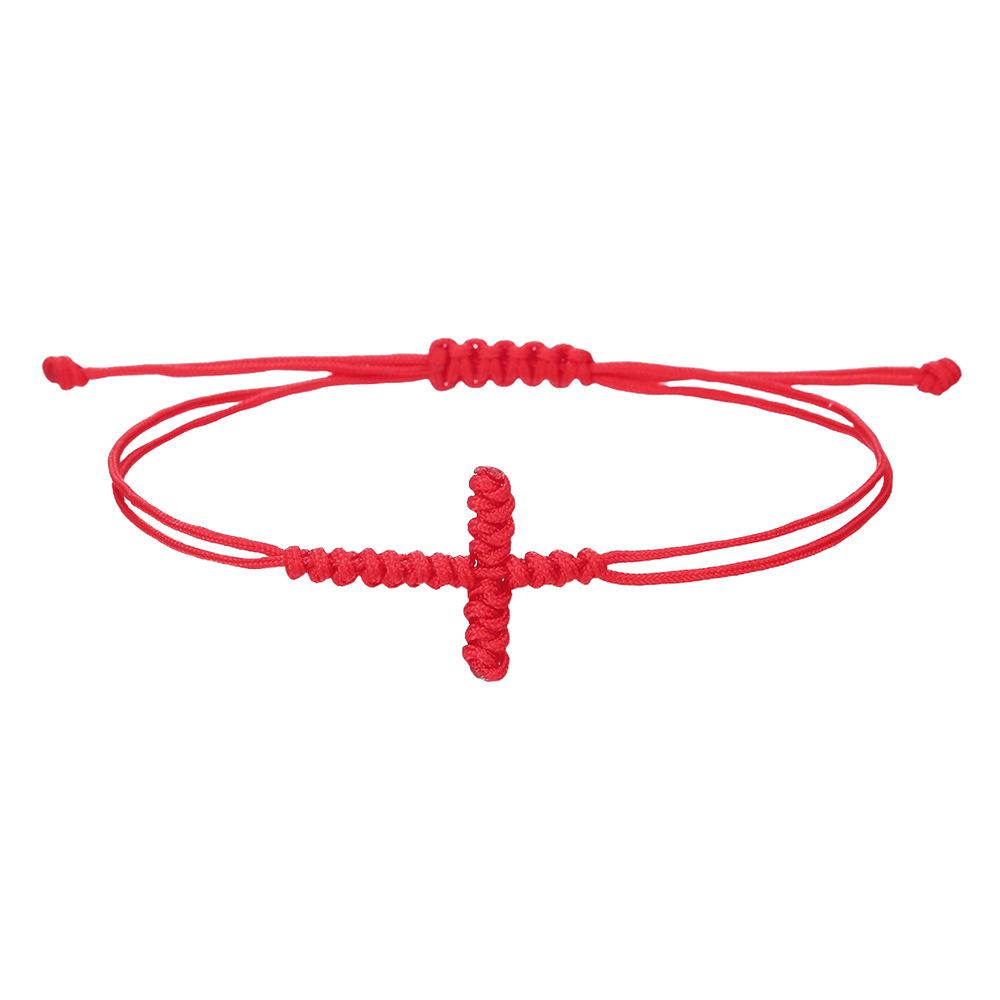 Stylish Hand-woven Cross Hand Rope Adjustable Jade Thread Women's Woven Bracelet Combination