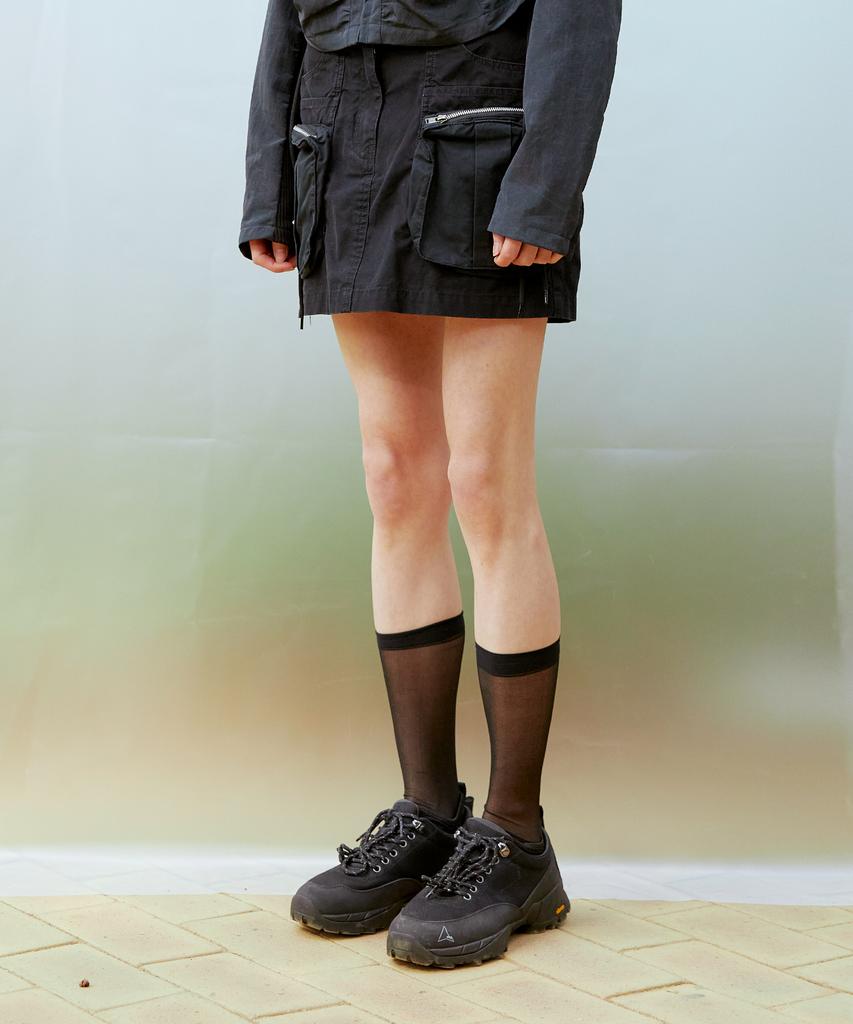 Thirteen Months Cargo Mini Skirt (Black)