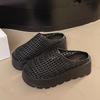 Summer Woman Slippers Platform House Shoes 2026 Comfortable Outdoor Casual Slippers Hollow Out Height Increasing Female Shoes
